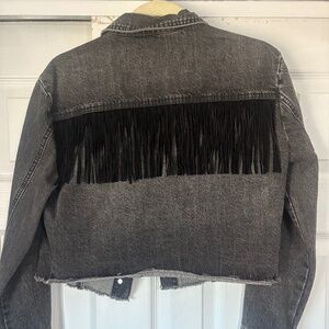Ashley Mason fringe black jean jacket
